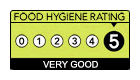 I am food hygiene rated 5 (Very Good) by the Food Standards Agency